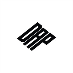 Modern abstract DAP logo design featuring geometric lines for innovative data analysis and digital transformation branding