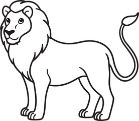 Lion Icon Vector Set – Bold Outline Jungle Animal, Mascot, Shield, Silhouette, Tattoo & Coloring Page Design	