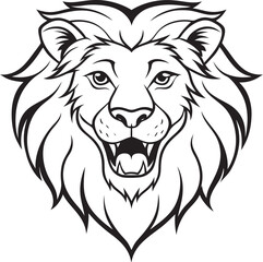Lion Icon Vector Set – Bold Outline Jungle Animal, Mascot, Shield, Silhouette, Tattoo & Coloring Page Design	