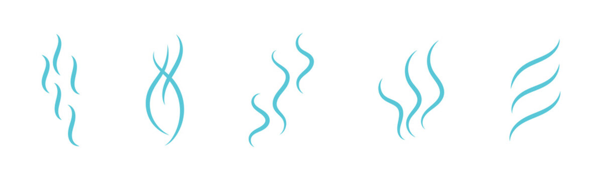 Wavy Smoke Vector Icons &ndash; Modern Aroma and Steam Illustrations Smoke Swirl Icons set 