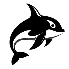 Elegant Design Orca Vector Style on White
