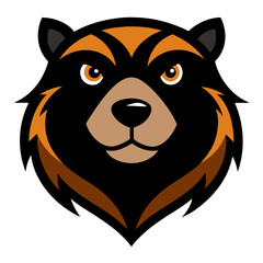 Stylish Design Beaver Head Vector Style on White