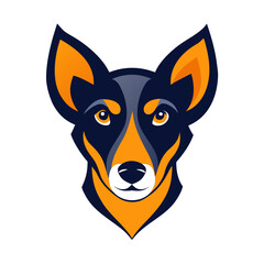 Stylish Design Dog Head Vector Style on White