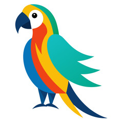 Stylish Design Macaw Vector Style on White