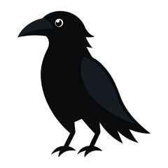 Stylish Design Raven Vector Style on White