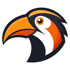 Stylish Design Toucan Head Vector Style on White