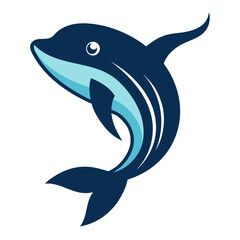 Stylish Design Whale Head Vector Style on White