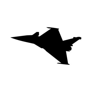 Plane Silloutte Dassault Rafale image from the side France Air Force.