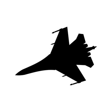 Plane Silloutte SU 35 image from the bottom Rusia Air Force