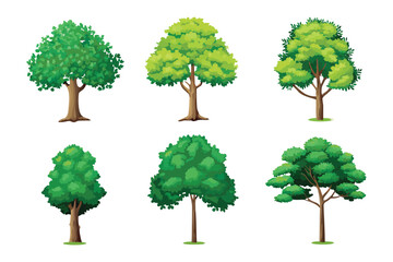 Forest Variety: A vibrant collection of meticulously crafted trees with lush green foliage, representing various shapes, sizes, and forms. A visual celebration of nature's diversity.