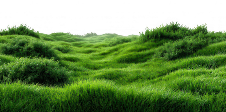 Realistic Green Grass Field PNG – Isolated on Transparent Background for Landscape Design, Nature Projects, and Outdoor Scene Creators - Powered by Adobe