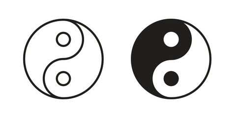 Yin yang icon vector design element logo template