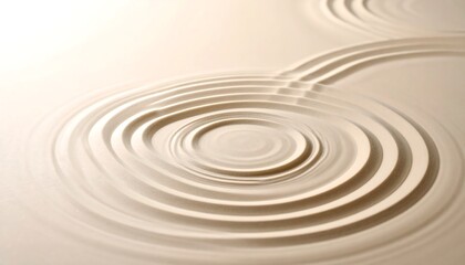 Serene Beige Sand Ripples: Concentric Circles of Tranquility