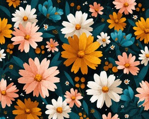 Colorful Floral Pattern Background Design