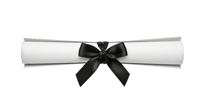 Rolled Paper With Black Bow Elegant Design