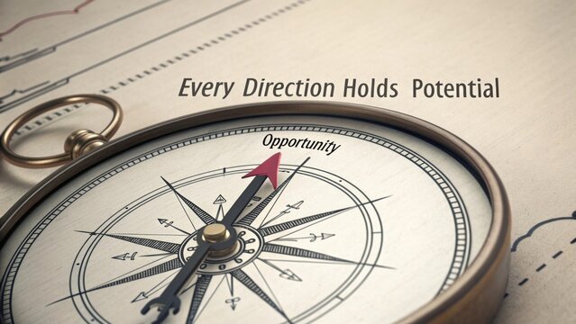 Compass and Arrow Symbolizing Opportunity and Direction for Growth