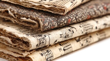 Stacked Vintage Music Sheets