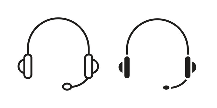 Support headset icon vector design element logo template