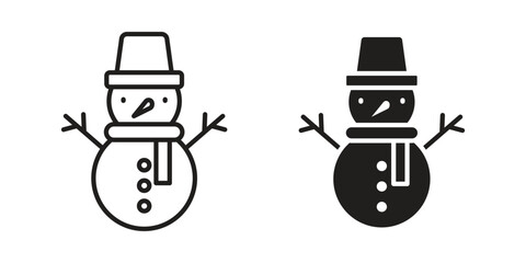 Snowman icon vector design element logo template