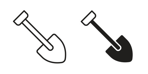 Shovel icon vector design element logo template
