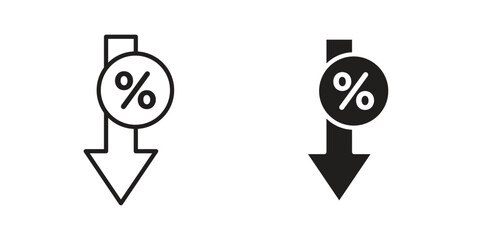 Percent down icon vector design element logo template