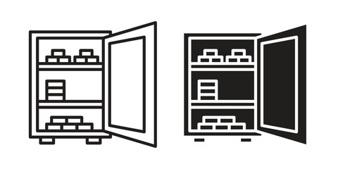 Open safe icon vector design element logo template