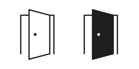 Open door icon vector design element logo template