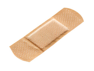 Adhesive bandage plaster for wound care isolated on transparent background