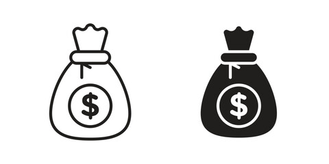 Money bag icon vector design element logo template