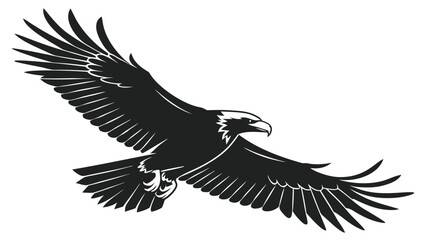 Black flying eagle silhouette vector illustration design on a white background
