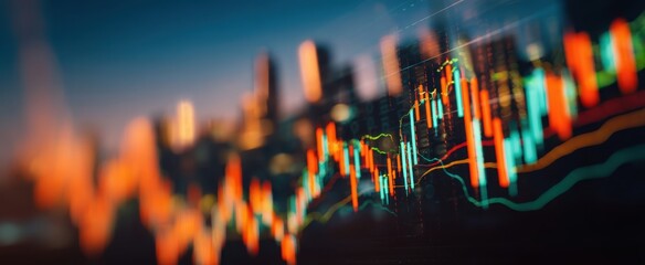 The dynamic stock market trends illustrated through vibrant financial graphs.