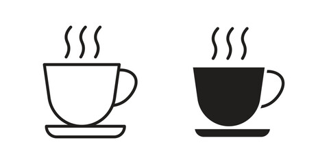 Hot coffee cup icon vector design element logo template
