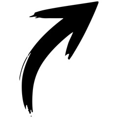 Brush Stroke Arrow Icons PNG. Watercolor Brush Stroke Arrows PNG. Hand-Drawn Brush Arrows PNG Set