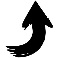 Brush Stroke Arrow Icons PNG. Watercolor Brush Stroke Arrows PNG. Hand-Drawn Brush Arrows PNG Set