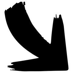 Brush Stroke Arrow Icons PNG. Watercolor Brush Stroke Arrows PNG. Hand-Drawn Brush Arrows PNG Set