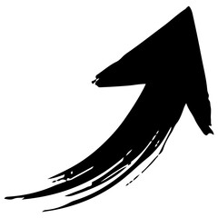 Brush Stroke Arrow Icons PNG. Hand Painted Arrows in Red, Blue and Black