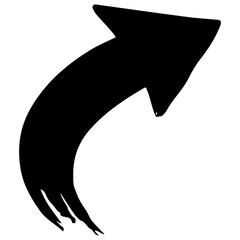 Brush Stroke Arrow Icons PNG. Watercolor Brush Stroke Arrows PNG. Hand-Drawn Brush Arrows PNG Set