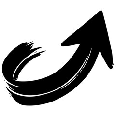 Brush Stroke Arrow Icons PNG. Hand Painted Arrows in Red, Blue and Black