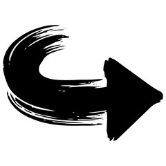 Brush Stroke Arrow Icons PNG. Hand Painted Arrows in Red, Blue and Black