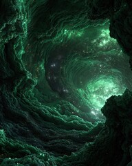 Abstract Green Cosmic Tunnel