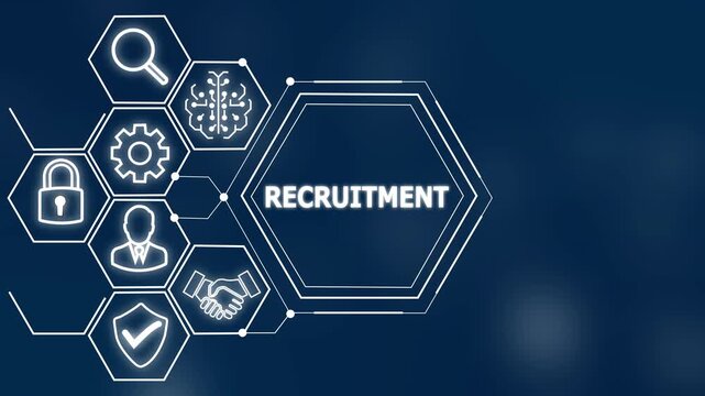 recruitment concept. Business, Technology, Internet and network concept. 4k video technology background motion graphic .
