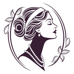 Elegant Woman Silhouette with Jewelry

