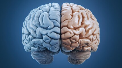 Detailed 3D Render of Human Brain Hemispheres for Scientific Use