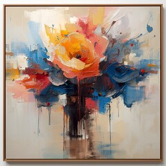 Elegant Rose Bouquet in Oil – Vibrant Floral Still Life Art for Wall Decor