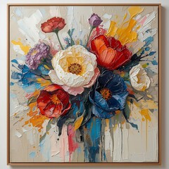 Elegant Rose Bouquet in Oil – Vibrant Floral Still Life Art for Wall Decor