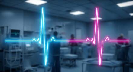 An ecg readout in a hospital setting, representing heart health monitoring