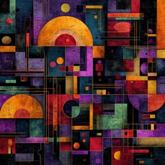 Abstract Geometric Pattern Design With Colorful Shapes