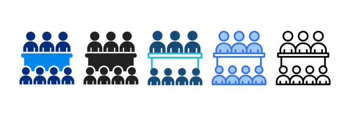 Committee Icon Set Multiple Style Vector Illustration