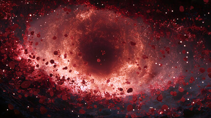 Mesopotamian Mythology・Inanna&rsquo;s War | Red - Gold Energy Vortex, Cuneiform Weapon Ghosts, Charred Rose Petals, Divine Dualism Art