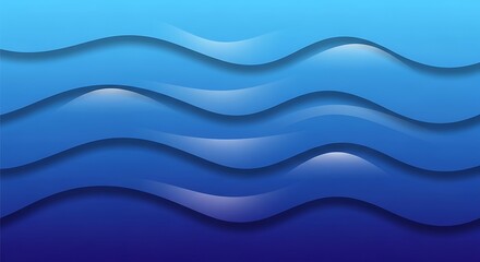 Abstract blue waves with smooth gradients and ripple textures